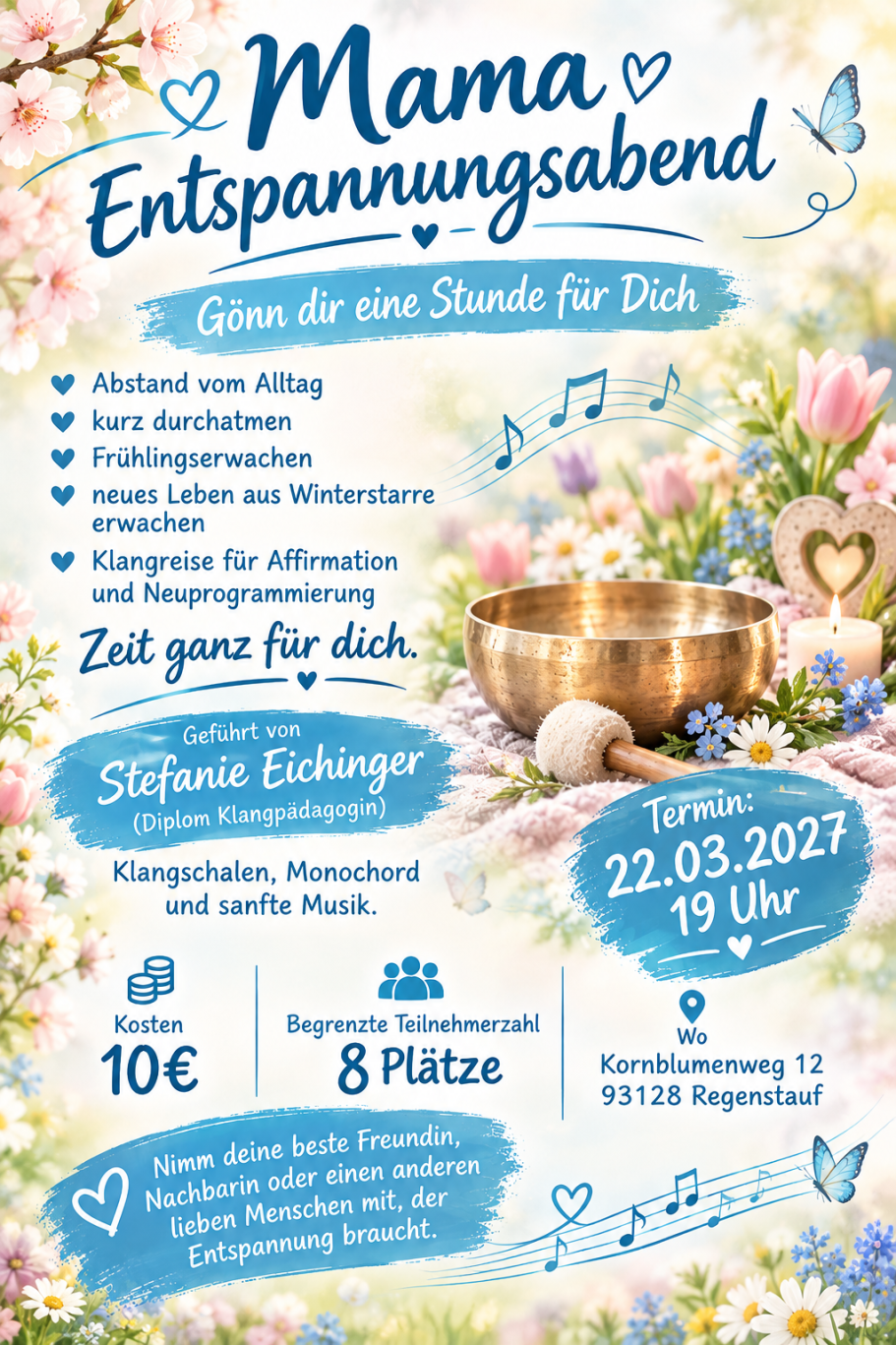 Mama-Entspannungsabend 22.03.2027 19 Uhr